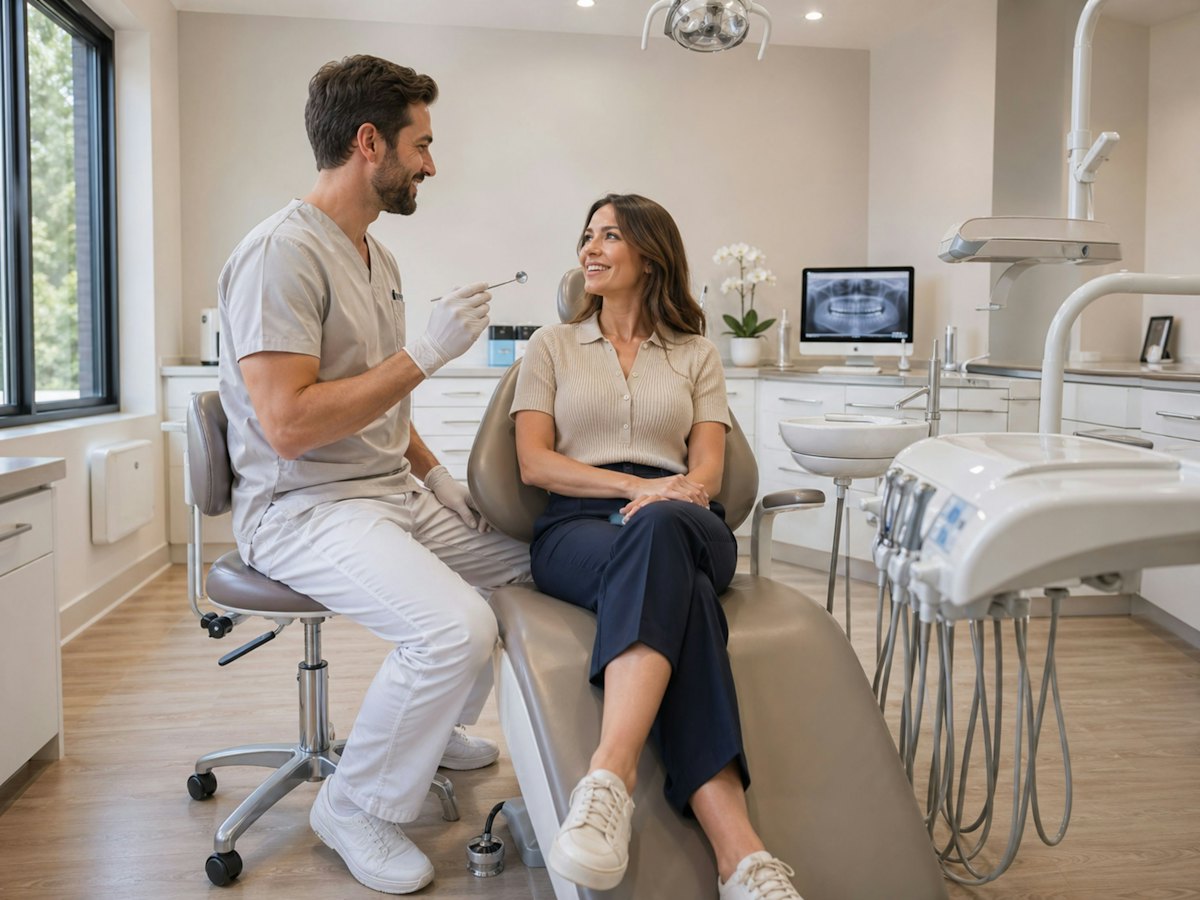 Dentist with a patient